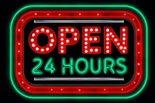 Open 24 Hours Neon Look  Metal