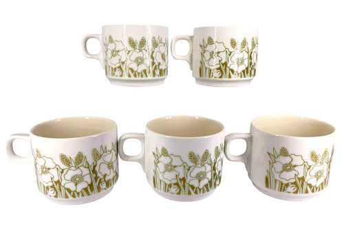 Hornsea fleur cups ivory - 5x,