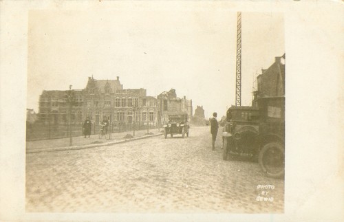 Car driving cobblestone road - car,