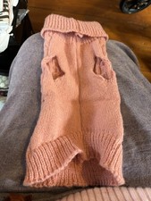 Knitted dog coat for small dog or puppy.   Salmon pink nice and cosy ! £5.00