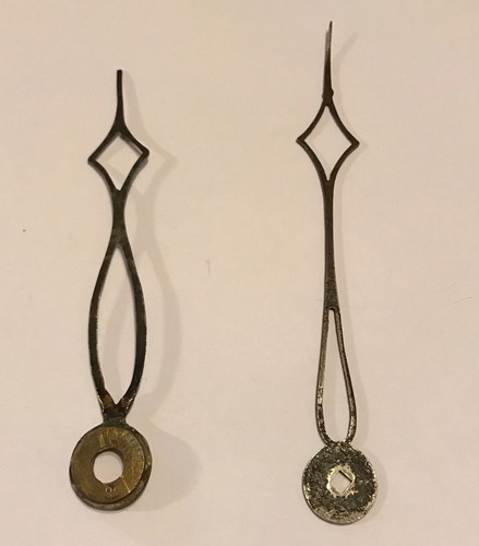 Pair antique steel clock - steel,