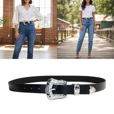 Retro Carved PU Leather Sash