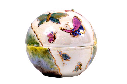 Butterly ceramic pot cover - ceramic,