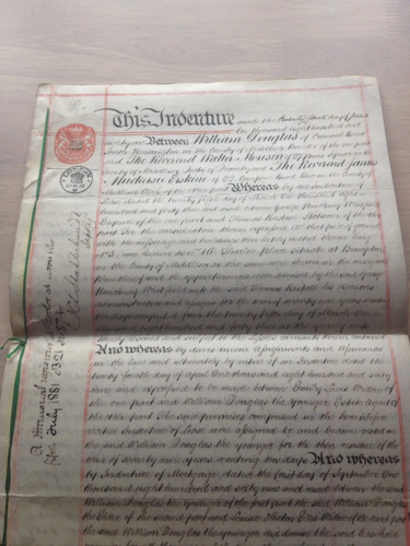 Victorian vellum indenture - vellum,