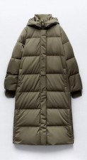 ZARA  KHAKI LONG DOWN PUFFER
