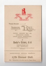 Warwickshire Imperial Yeomanry, Annual Ball ticket, Birmingham, 1906