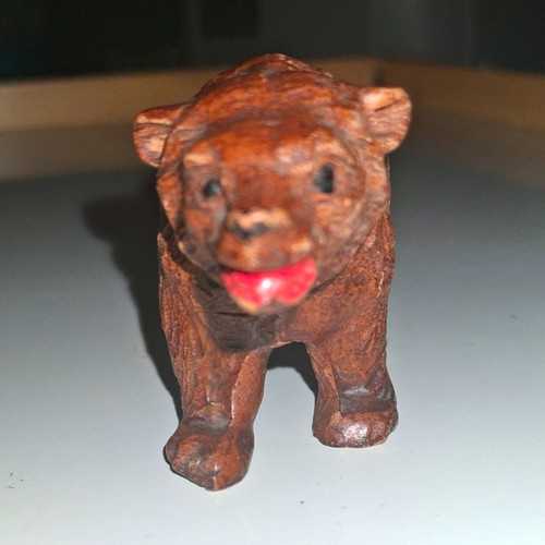 Small brown carved - small, wooden