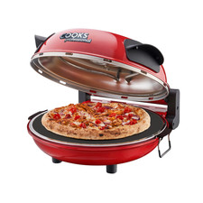 Cooks Professional Authentic Stone Baked Pizza Maker Oven in Red