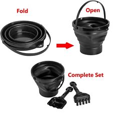 Bucket & Spade Set for Digging Garden Sand FOLDABLE Bucket Travel Size High Qual