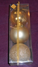 3 x Large Gold Shatterproof