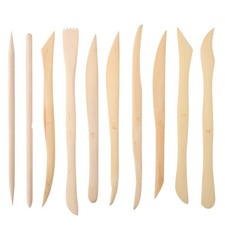 10pcs Wooden Clay Carving