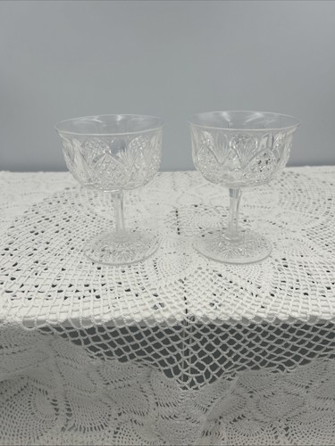 Cut glass champagne coupes - 2,