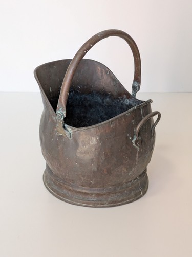 Vintage copper coal scuttle - vintage,