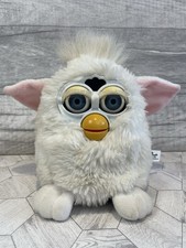 Original White Furby Tiger WORKING. 1998 With Tags. RARE