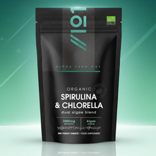 Organic Spirulina & Chlorella 2000mg, 300 Tablets Broken Cell Wall 75 day supply