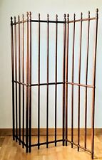 Antique Victorian Arts & Crafts 3 panel privacy screen / room divider 