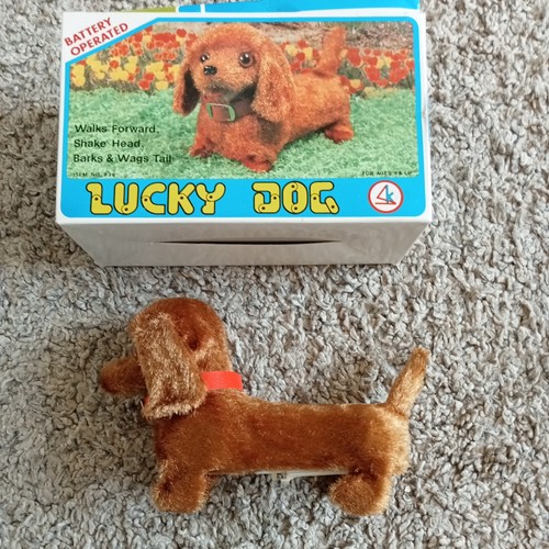 Vintage 1970s lucky dog - "lucky, dog"