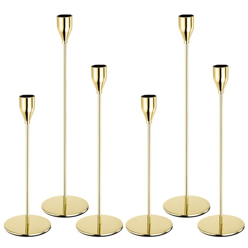 Bright gold candlestick taper - bright,