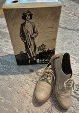 Womens Barbour beige brogue shoes Patent UK 4 Ellen leather
