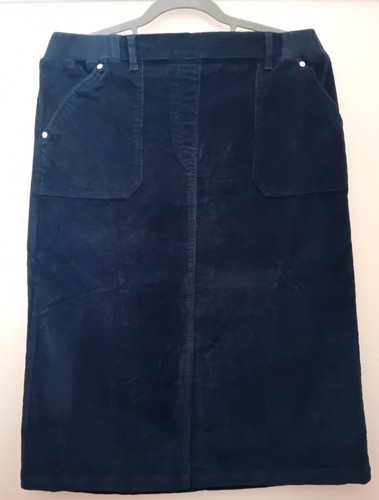 Ladies classic navy cord skirt - classic,