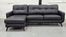 John Lewis Barbican LHF chaise end leather sofa - Matt black - £2979 in store