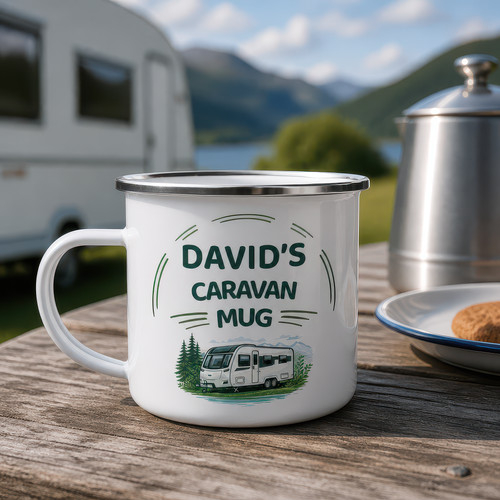 Personalised caravan enamel - personalised,