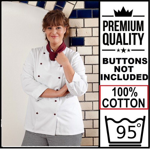 Ladies cotton chef jacket - ladies,