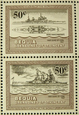 GRENADINES OF ST VINCENT -BEQUIA 1985 50c. WARSHIPS OF THE SECOND WORLD WAR- MNH