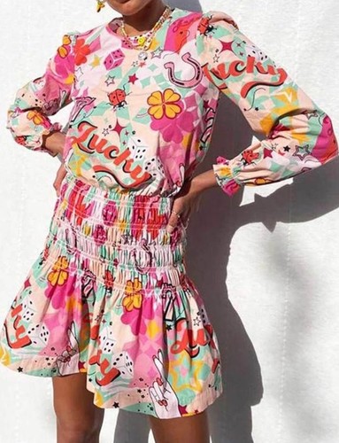 Womens pink cotton - lucky, print