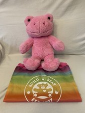 Pink Build A Bear Spring Frog With Rainbow Bag Backpack 15”