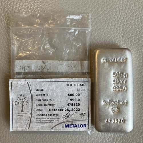 Metalor 500g silver bullion - 500g,