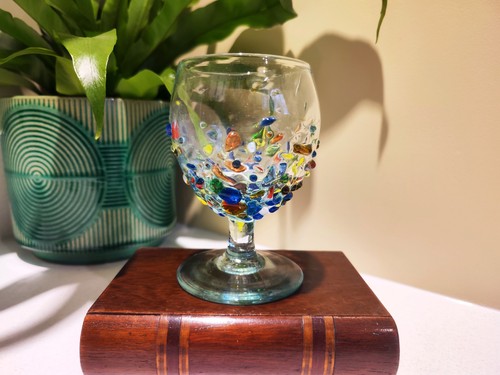 Handmade recycled glass wine - recycled,