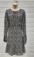 TEA,DAYDRESS,BATWING SLEEVE,BLACK & WHITE.60S,70S,80S,VINTAGE LOOK,SIZE 16,NWOTS