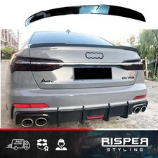 FOR AUDI A6 C8 2019+ RS6 LOOK REAR BOOT SPOILER LIP IN GLOSS BLACK BY RISPER