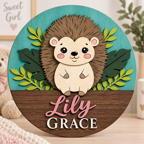 Personalised wooden hedgehog - wooden,