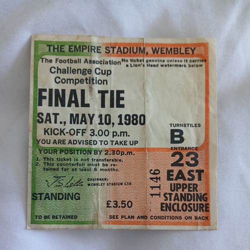 Cup final 1980 ticket - cup,