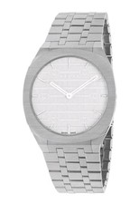 Gucci Men's Watch 25H Stainless Steel Silver Dial 38mm YA163407. New.