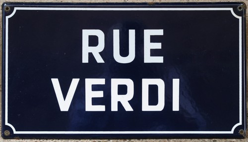 Old french enamel - street, road