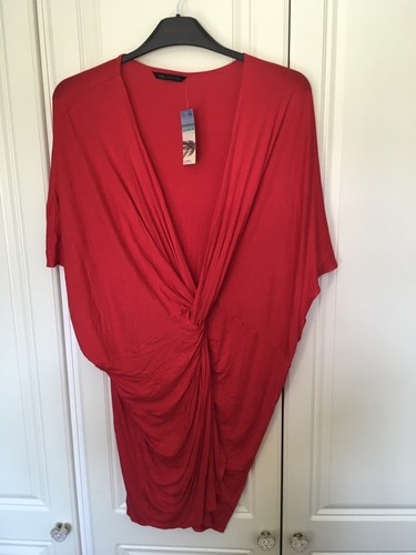 Red kaftan jersey dress - red,