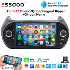 4+64G Carplay Android14 Car Stereo GPS Sat Nav CAM For Fiat Fiorino Citroën Qubo