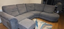 Grey Fabric Corner Chaise Long