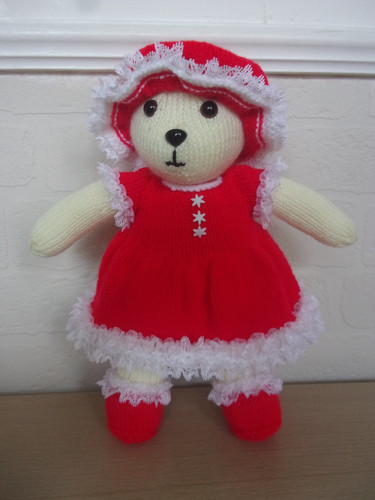 Hand knitted teddy - knitted, soft
