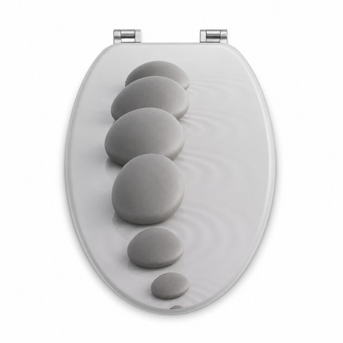 Toilet seat mdf - pebbles, black