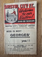 1949/50 Bristol City V Torquay Div3 South Football Programme Very Rare Example