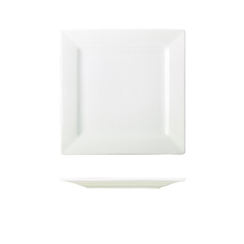 Genware porcelain square plate - porcelain,