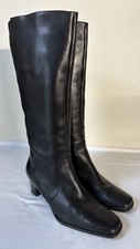 Pandora Black Leather Knee High Women’s Side Zip Made In Italy Boots Sz 7 Guc