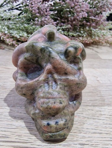 Calcite crystal skull carving - calcite,