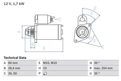 Bosch 0986022240 starter motor - bosch,