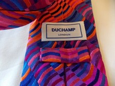 STUNNING Duchamp London Cerise, Orange, Blue and purple Tie. 100%Silk