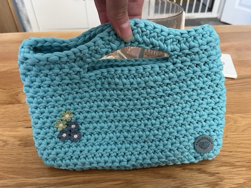 Blue hand made crochet - hand,